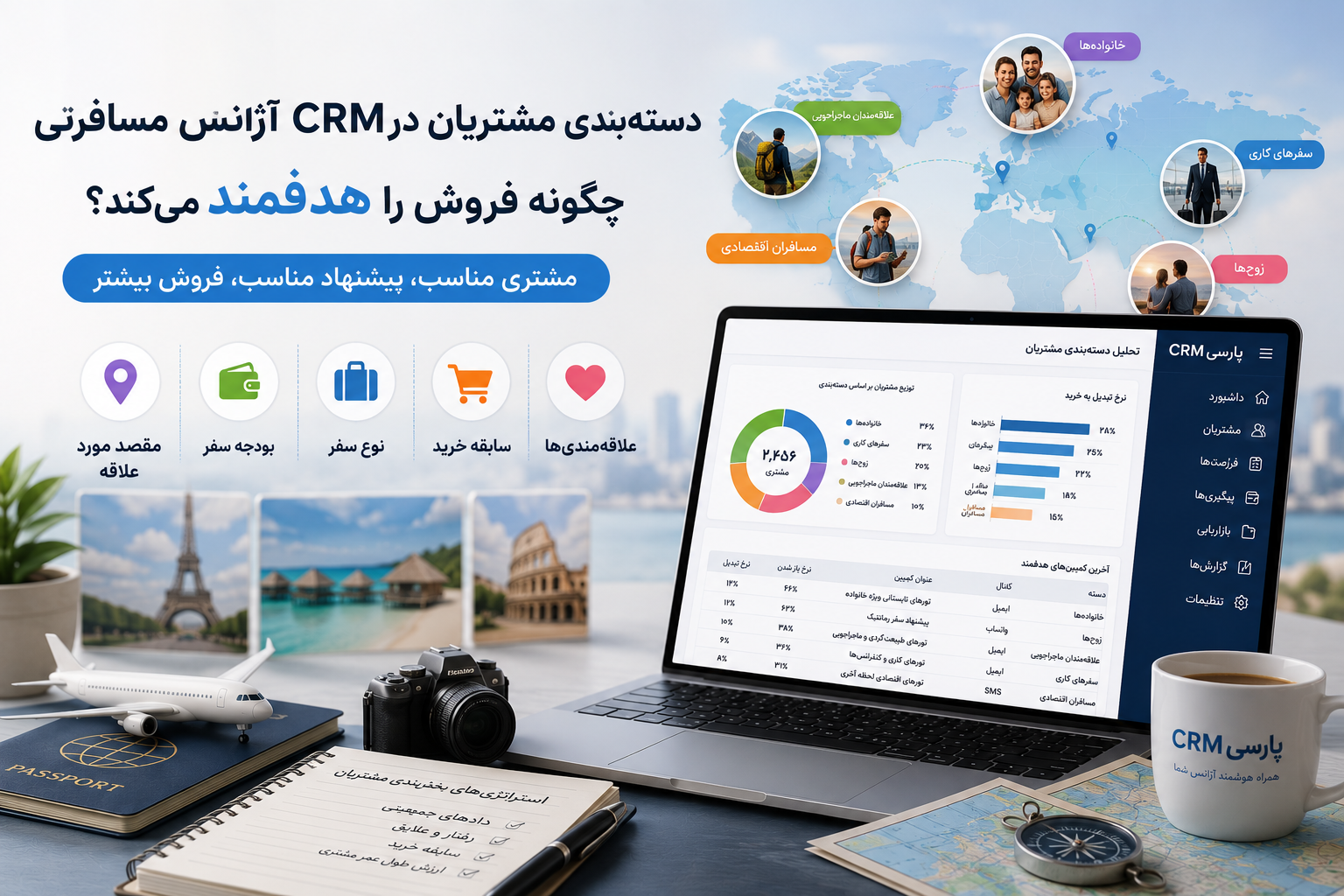 دسته‌بندی مشتریان در CRM آژانس مسافرتی چگونه فروش را هدفمند می‌کند؟